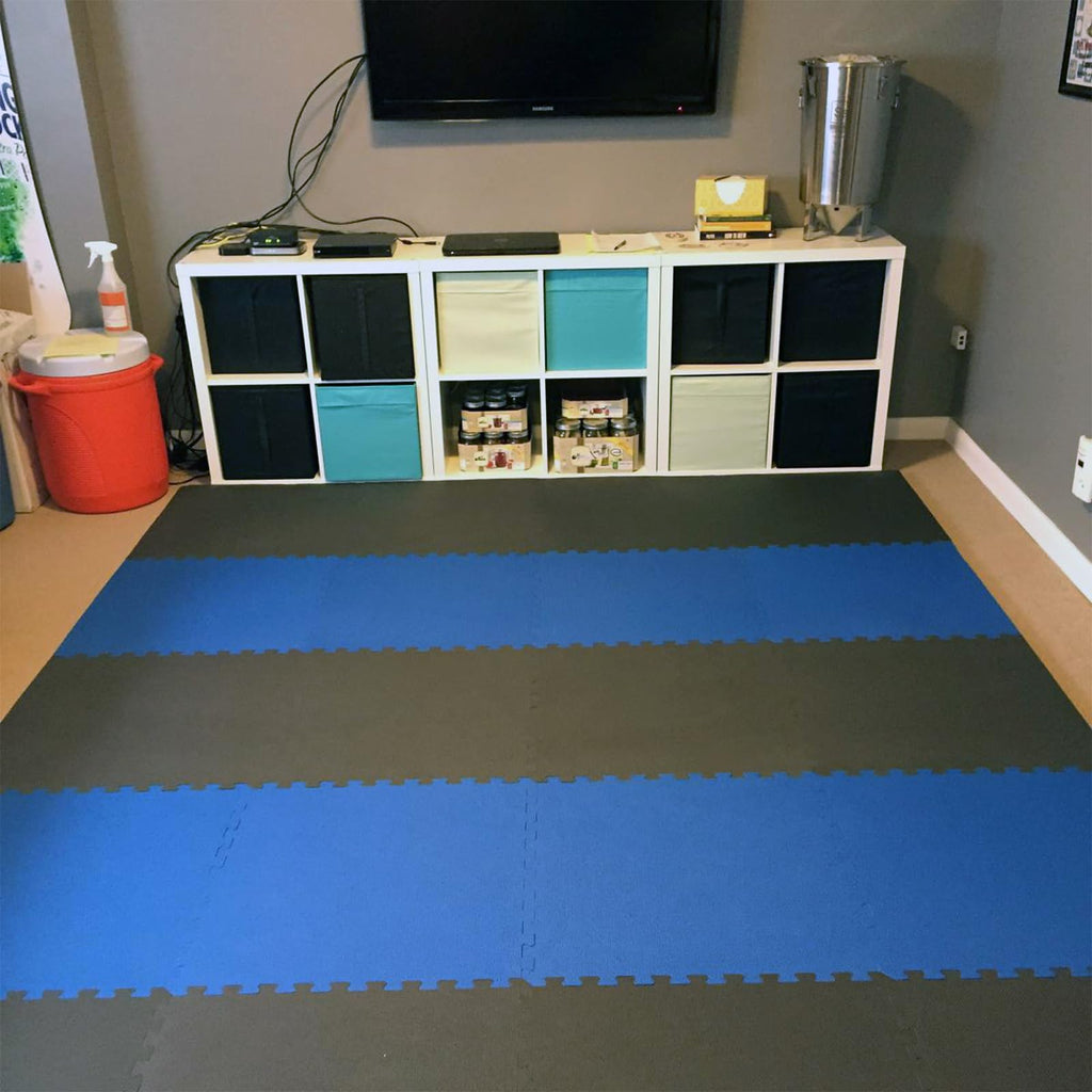 Greatmats Home Sport And Play Interlocking Reversible Mat 3/4 Inch X 2X2 Ft. Black/Gray Case Of 10