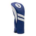 Proactive Sports Vintage Golf Club Head Covers For Fairway Woods| 3 Wood Headcover | Classic Leather Look | Navy/White