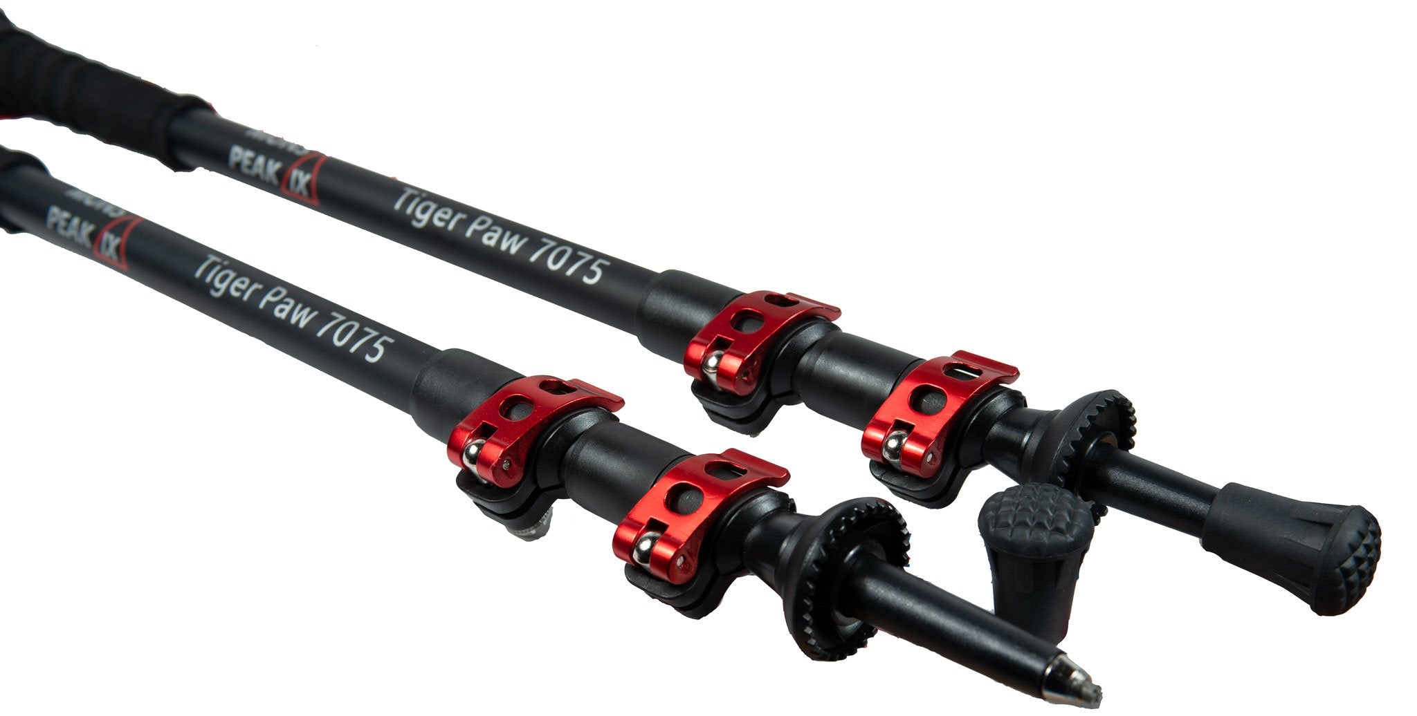 Mons Peak Ix Tiger Paw 7075 Trekking Poles, Black, Adjustable Height
