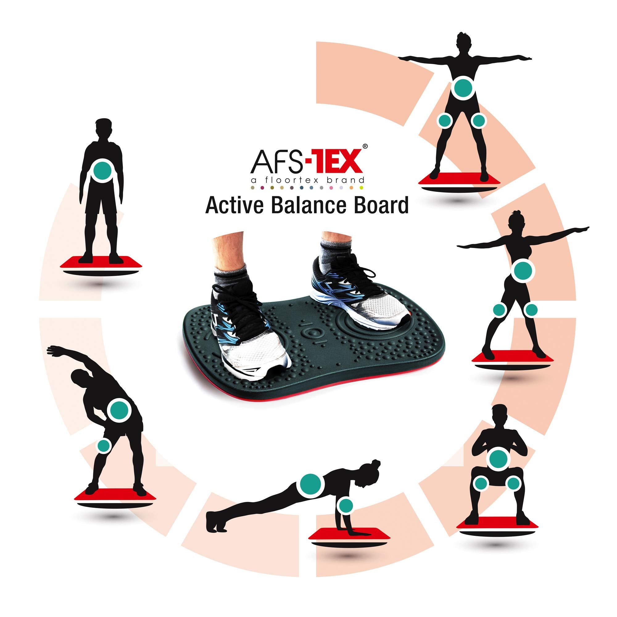 Floortex Fcwb1420Abk Afs-Tex Active Balance Board, 14 X 20 X 2.5, Black