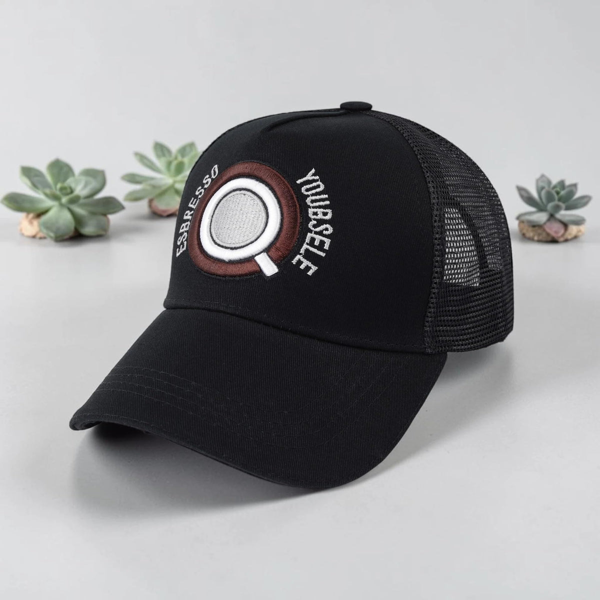 Zaysoo Unisex Espresso Yourself Coffee Trucker Hat  Breathable Mesh Baseball Cap, Adjustable Snapback Hat For Men & Women, Casu