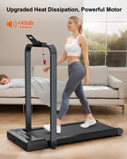 Walking Pad With Handle Bar, Foldable Treadmill Mini Under Desk Treadmill Walking Folding Treadmills For Home Small Running Pad