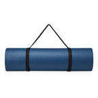 Gaiam Essentials Thick Yoga Mat Fitness & Exercise Mat With Easy-Cinch Carrier Strap, Navy, 72''L X 24''W X 2/5 Inch Thick, 10Mm