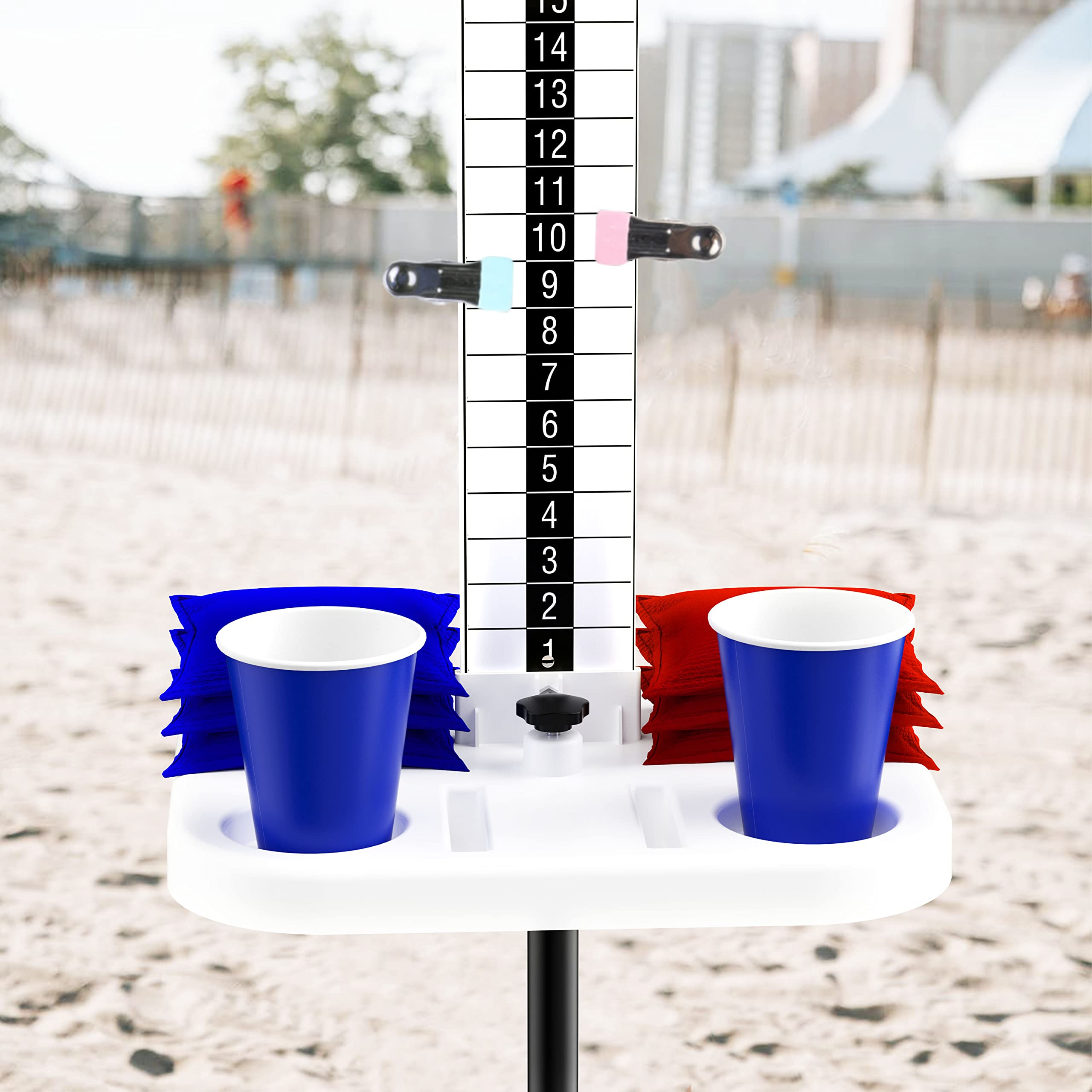 Teamaze Cornhole Scoreboard 2 Sets Cornhole Score Keeper With Drink Holder Corn Hole Game Accessories For Outside, Yard Game