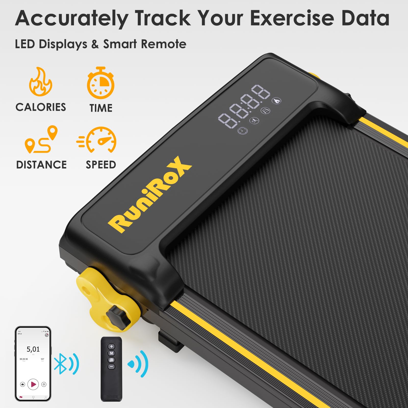 Runirox Walking Pad Treadmill With Incline, Under Desk Treadmills For Home Office, 3 In 1 Portable Treadmill With Remote Control