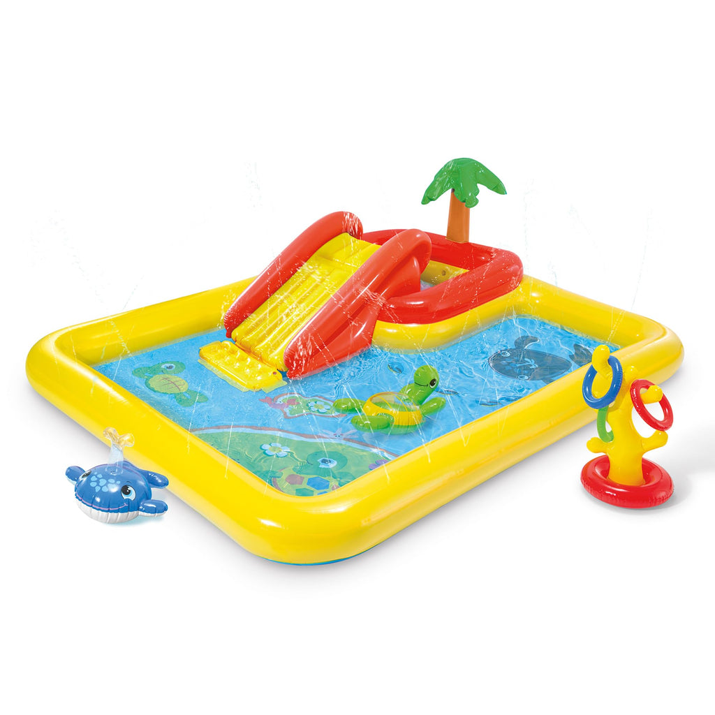 Intex 57454Ep 100-Inch X 77-Inch Inflatable Ocean Children'S Play Center Outdoor Backyard Kiddie Pool And Game Set