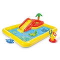 Intex 100 x 77 Inflatable Ocean Play Center - Backyard Toddler Kiddie Pool and Water Game Outdoor Set with Water Slide and Built