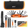Bicycle Repair Bag With Tire Pump, Portable Tool Kit for Camping Travel - Patches, Inflator, Maintenance Essentials All in One S
