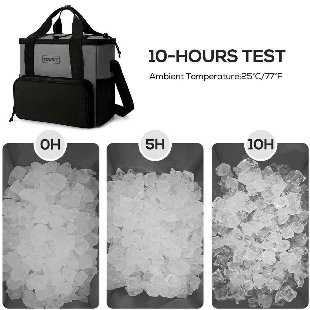 Tourit Cooler Bag 24-Can Insulated Soft Cooler Lunch Coolers Portable Cooler Bag 14.6L For Picnic, Beach, Work, Trip, Daily,Grey