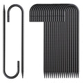 Mswy Rebar Stakes 12 Inch 20 Pack J Hook Ground Stakes Heavy Duty Chain Link Fence Stakes Galvanized Anchors Metal Tent Stakes F