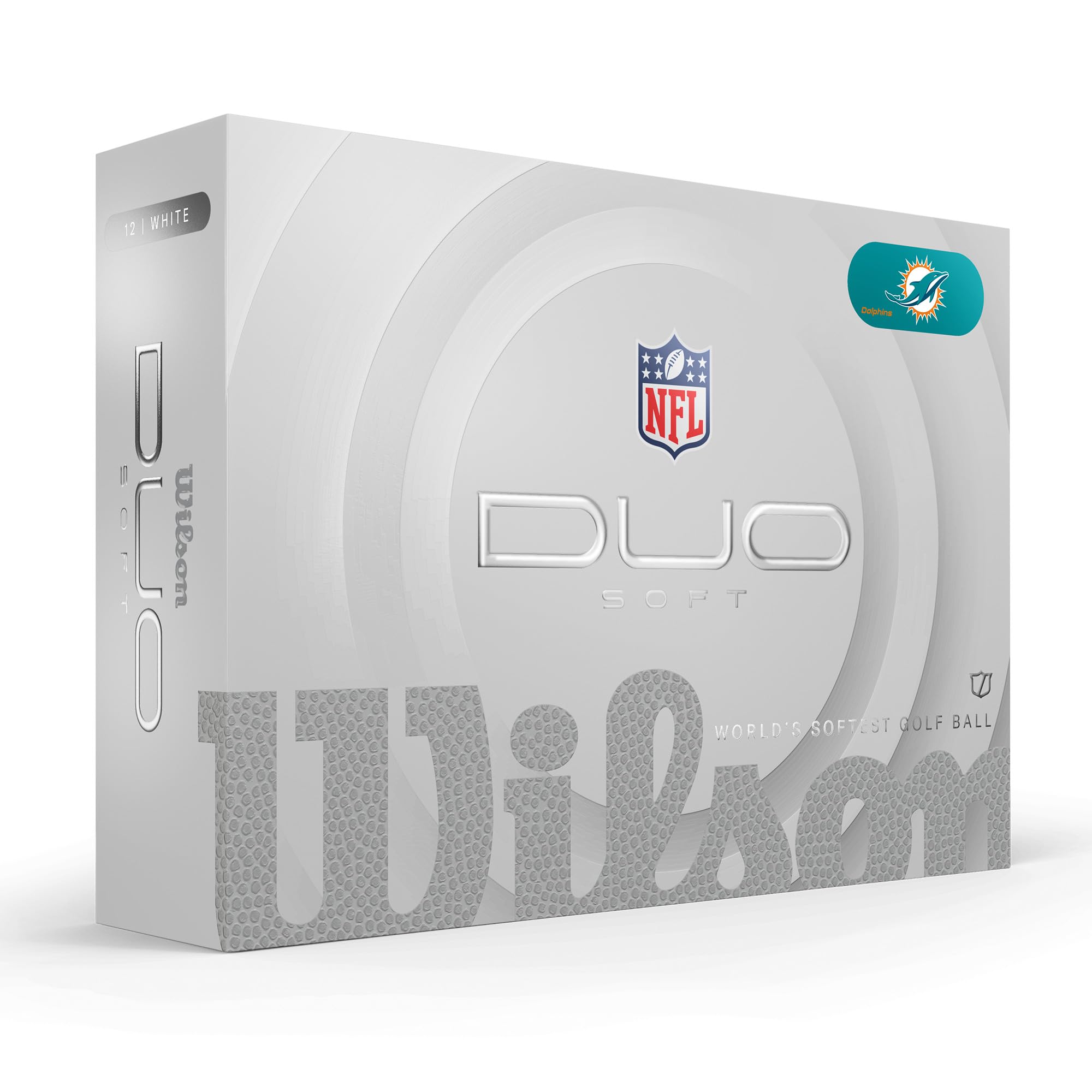 Wilson 2025 Duo Soft Nfl Golf Ball - 12 Balls, White, Miami Dolphins