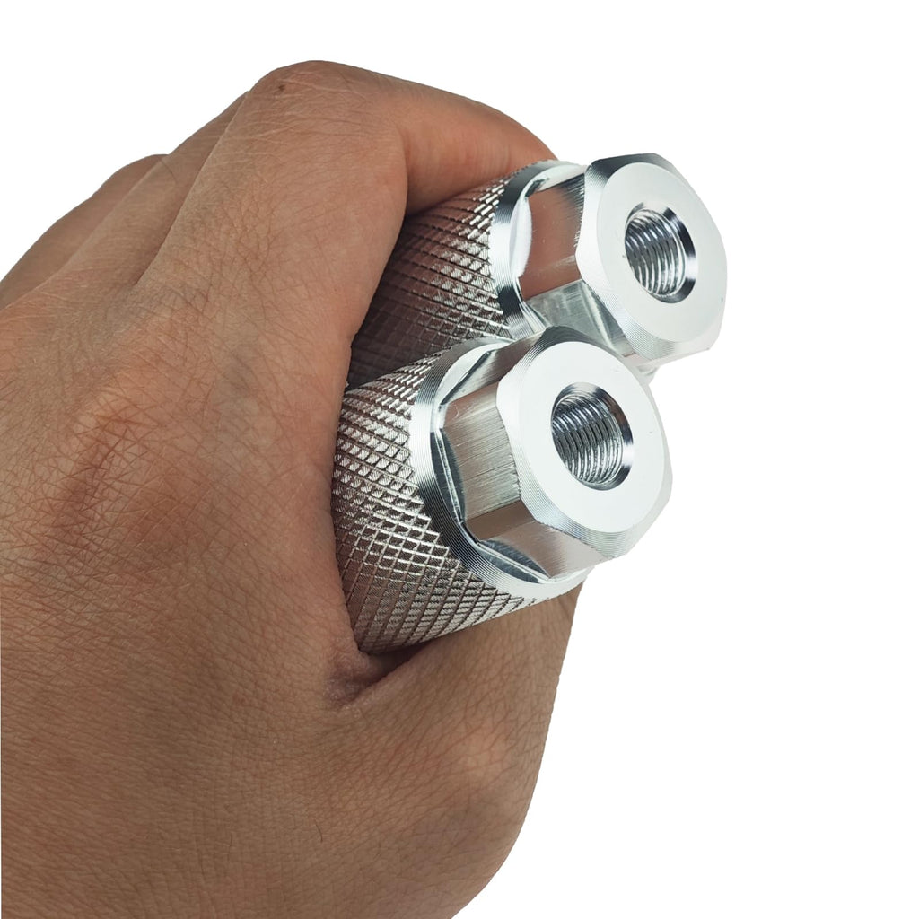 Zelerdo 2 Pairs Aluminum Alloy Bike Pegs For Mountain Bike Cycling Rear Stunt Pegs Fit 3/8 Inch Axles (Pure Silver, 100X28 Mm)