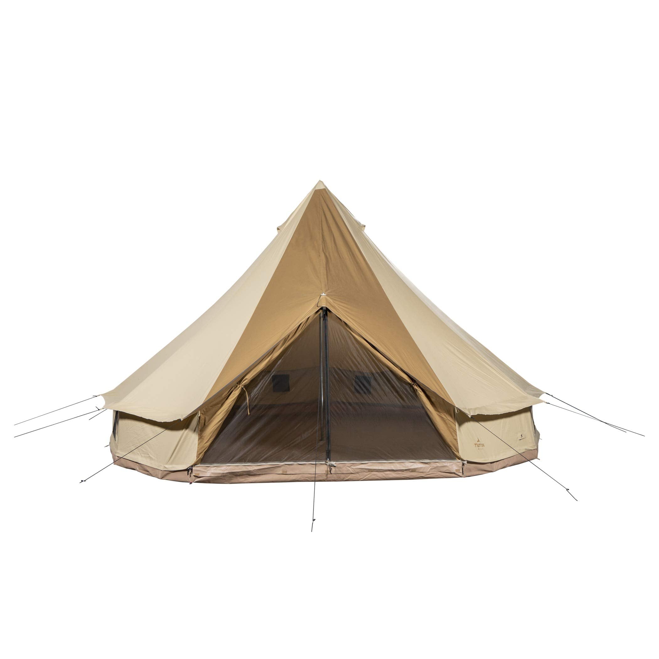 Teton Sports Sierra 16 Canvas Bell Tent; Waterproof 12 Person Family Camping Tent, Brown