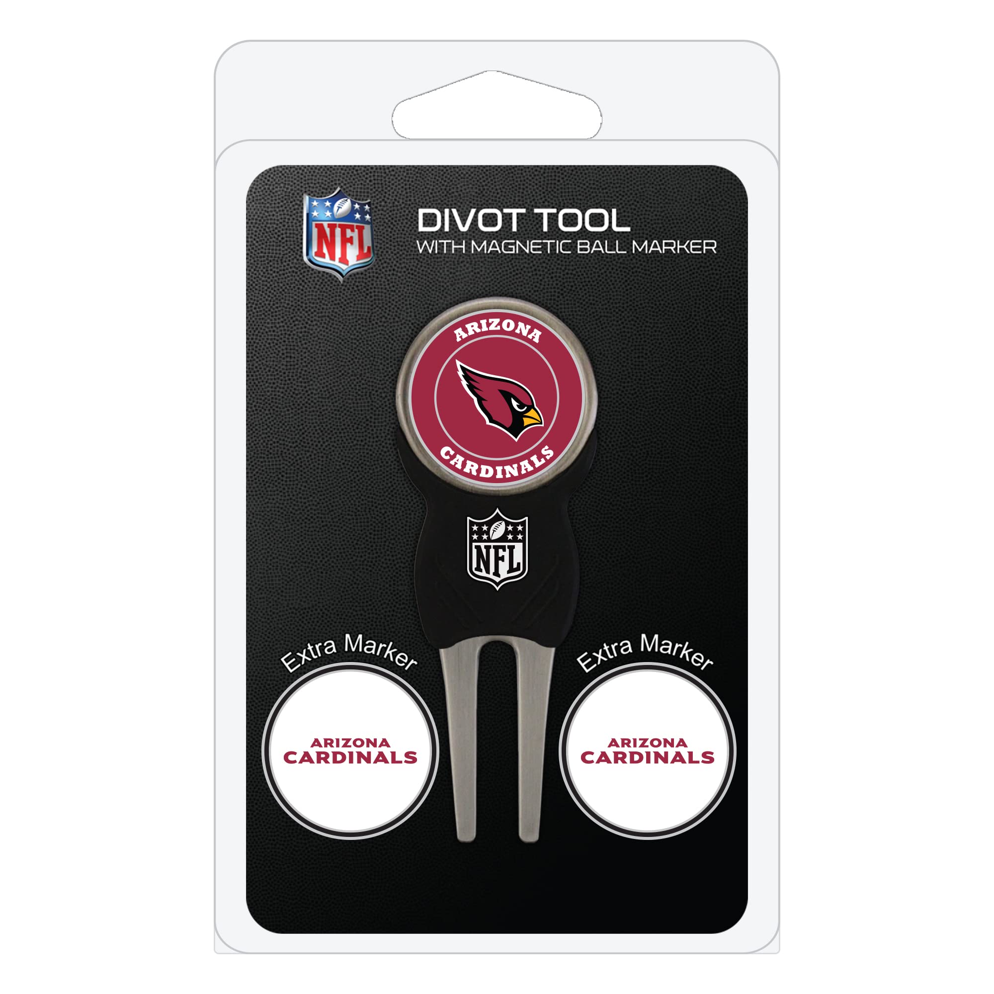 Team Golf Nfl Arizona Cardinals Divot Tool Pack With 3 Golf Ball Markers Divot Tool With 3 Golf Ball Markers Pack, Markers Are R