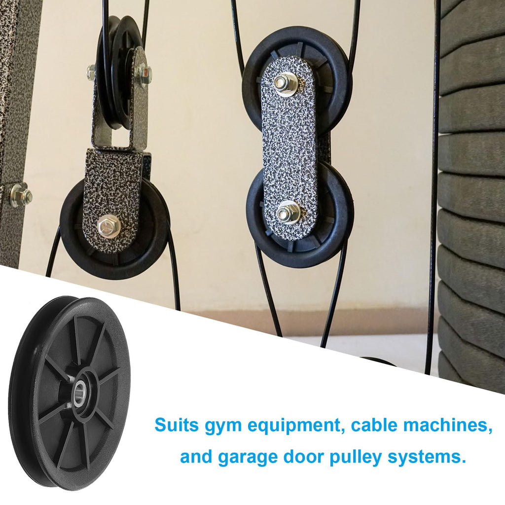 Patikil Universal Bearing Pulley Wheel 120Mm/4.7'', 4 Pack Nylon Bearing Pulley Wheel Lifting Bearing Wheel Replace For Gym Equi