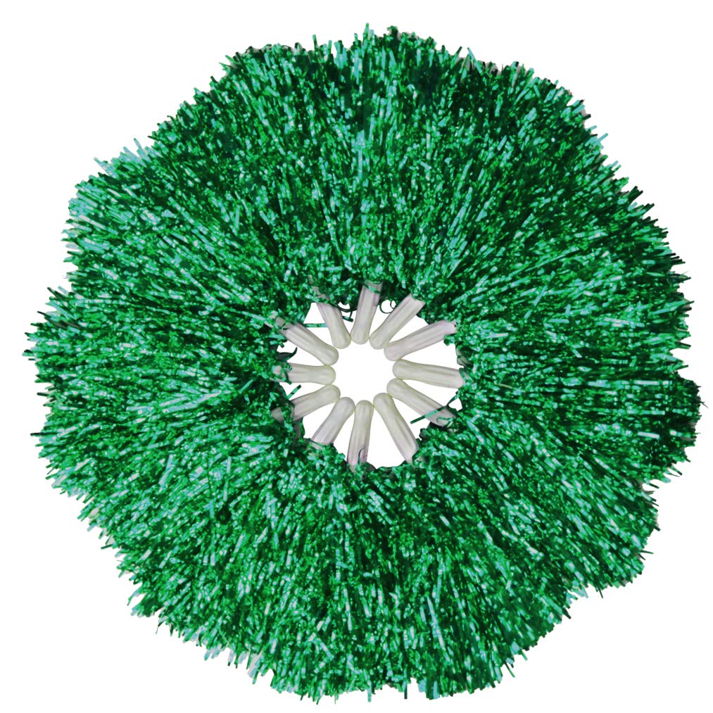 Baotongle 12 Pcs Cheerleading Squad Spirited Fun Poms Pompoms Cheer Costume Accessory For Party Dance Sports (Greens)