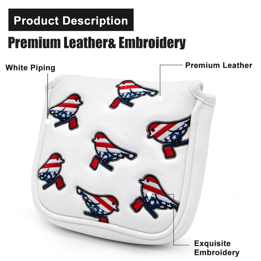 Golf Head Covers Driver Cover 3 Wood Headcover Hybrid Head Covers Embroidery Usa American Flag Birdie Design Golf Club Headcover