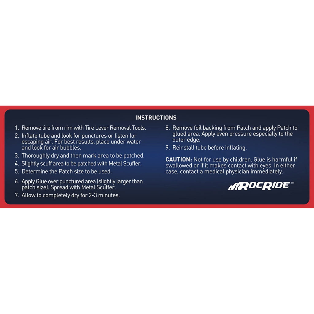 Rocride 16-Pc Inner Tube Patch Bicycle Repair Kit. Also For Inflatable Dinghies, Atvs, Bmx And Motorcycles.