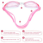 4 Pieces Swim Cap Kids Unicorn Silicone Waterproof Age 2-12 Cute Swim Caps With Goggles For Long And Short Hair Kids Children Bo