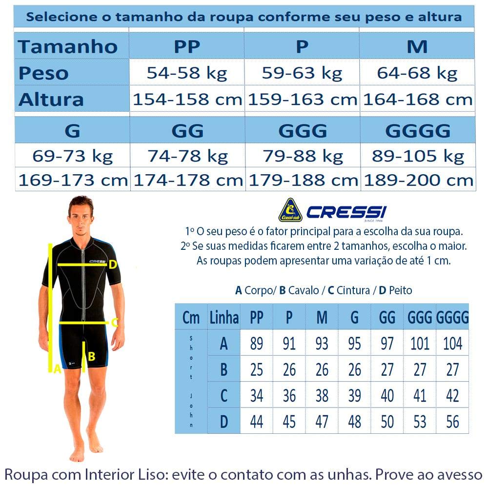 Cressi Lido Neoprene Short, Black/Blue, Xl