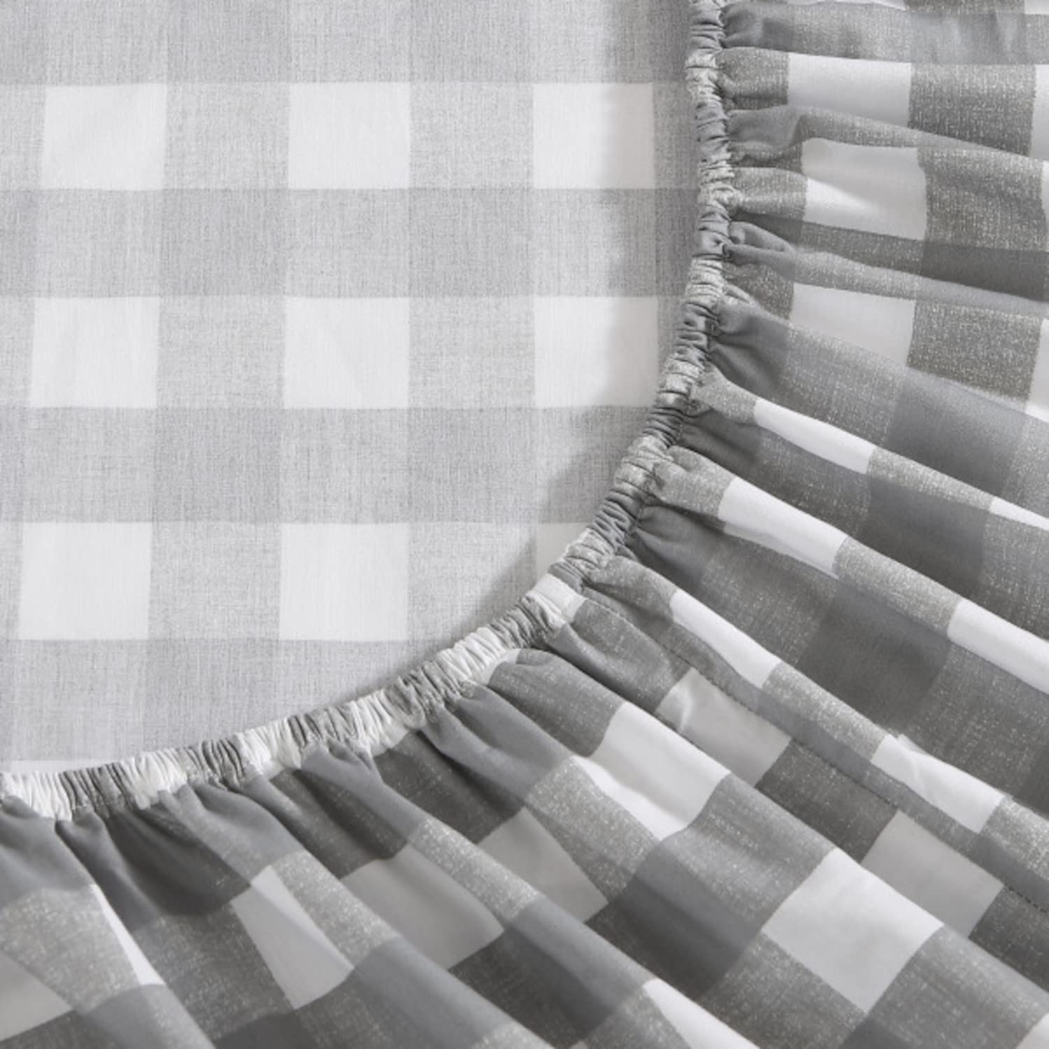 Eddie Bauer Home Sheets Cotton Percale Bedding Set, Crisp  Cool, Stylish Home Decor, King, Lakehouse Plaid Greywhite
