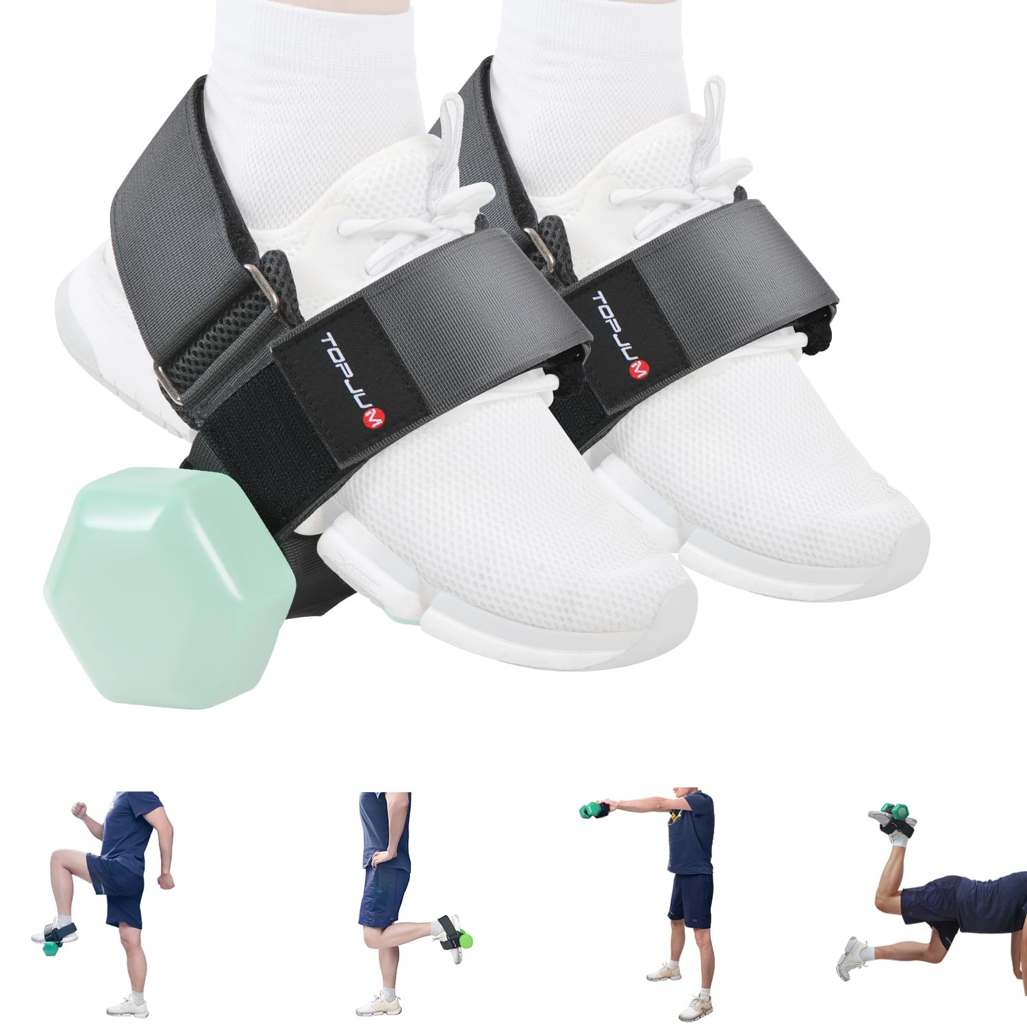 Original Dumbbell Foot Attachment, Dumbbell Attachment for Weight Lifting, Tibialis Trainer, Kettlebell Converter, Leg Equipment