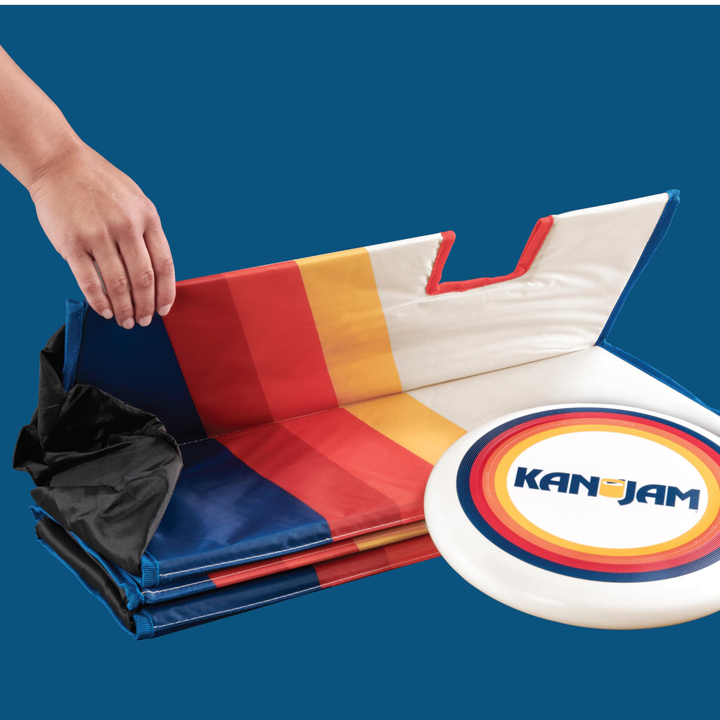 Kan Jam Pack n Go Travel - Foldable Outdoor Disc Toss Game for The Back Yard, Beach, Park, Tailgates, and More, Sunrise Edition