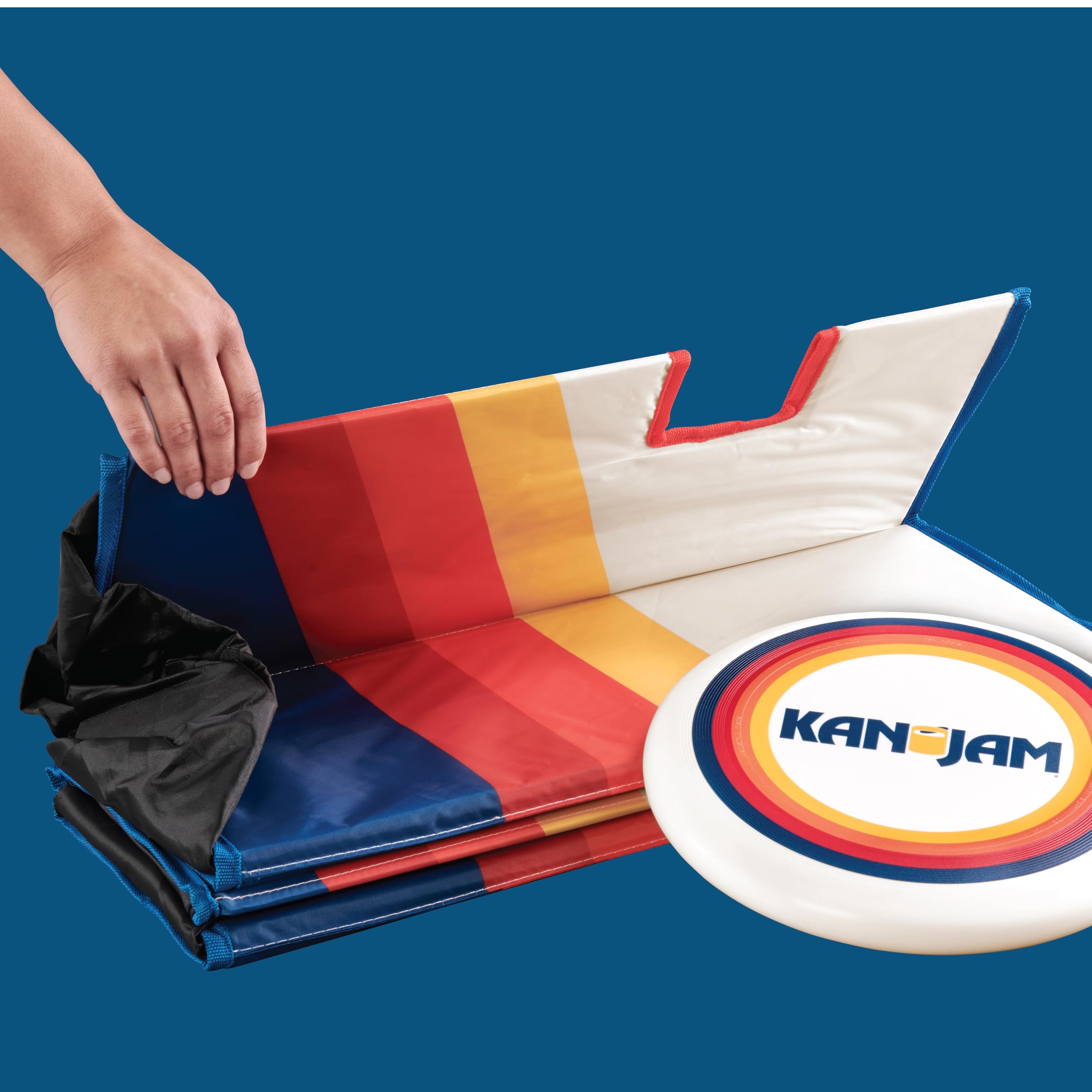 Kan Jam Pack n Go Travel - Foldable Outdoor Disc Toss Game for The Back Yard, Beach, Park, Tailgates, and More, Sunrise Edition