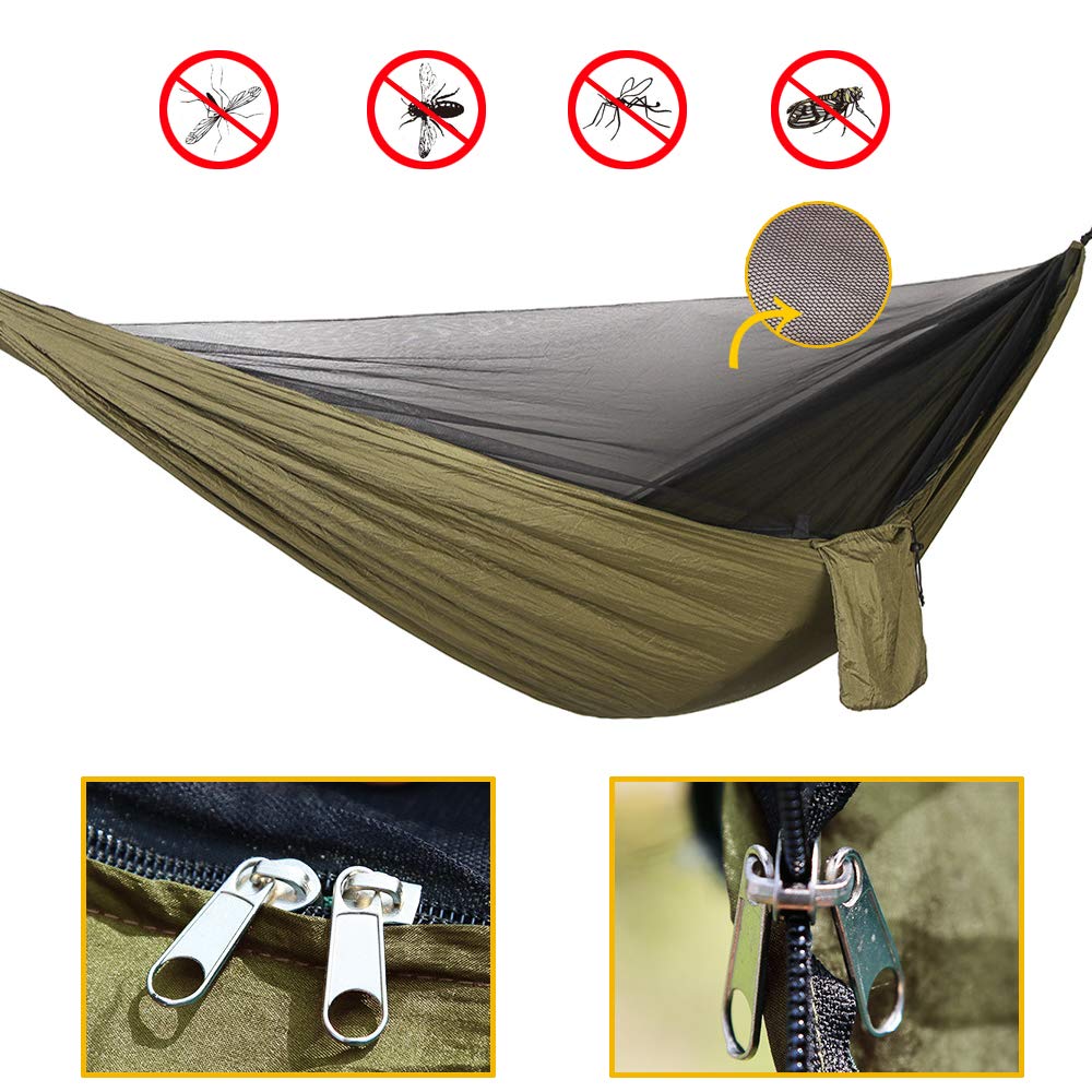 Oversized Rain Tarpaulin,Camping Hammock With Mosquito Net Rain Fly Heavy Duty Tree Strap,Single Double Hammock Tent Waterproof