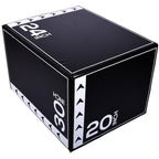 Balancefrom 3 In 1 20 Inch 24 Inch 30 Inch Foam Plyometric Box Jumping Exercise Jumping Trainer, Black & White, 16-Pound