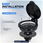 Five Oceans Anchor Windlass Up/Down Deck Foot Switch, Heavy Duty Uv-Stabilized Black Plastic Hinged Cover, 12-Volts, 4-Inch Diam