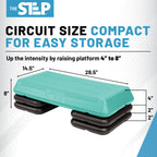 The Step (Made In Usa) Original Circuit Size Aerobic Platform With Teal Nonslip Platform And Four Original Black Risers