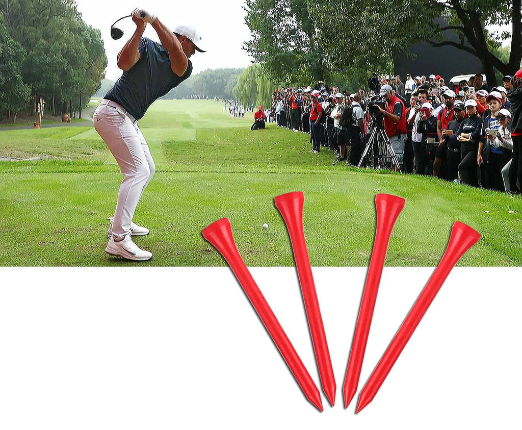 Whamz33 W Professional Bamboo Golf Tee 3 1/4 Inchtee Pack Of 100, Red