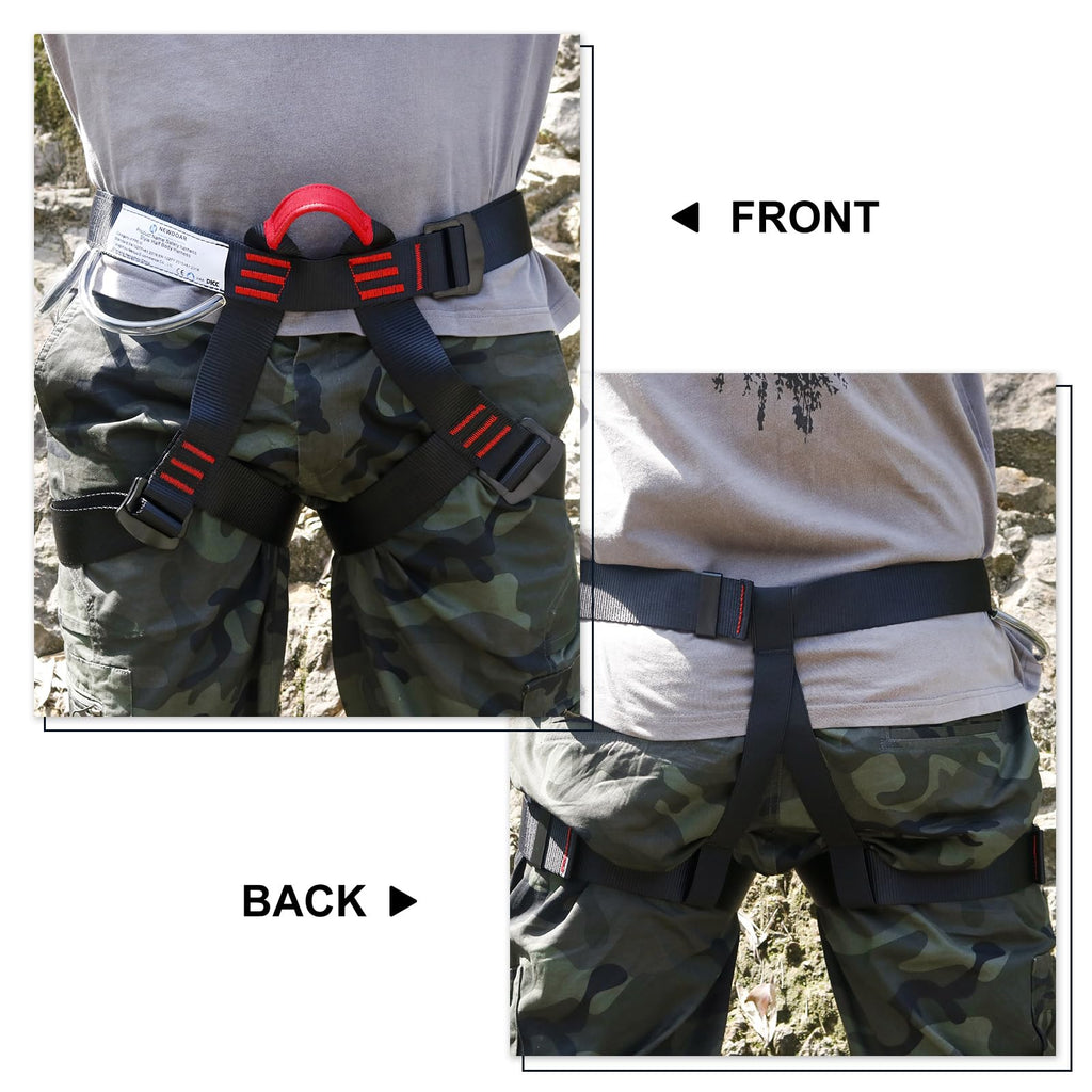 Newdoar Adjustable Thickness Climbing Harness,Ce Certification Wider Half Body Harness For Rock Rappelling Fire Rescuing Tree Cl