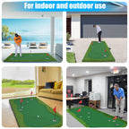 Boburacn Golf Putting Green/Mat-Golf Training Mat- Professional Golf Practice Mat- Green Long Challenging Putter For Indoor/Outd