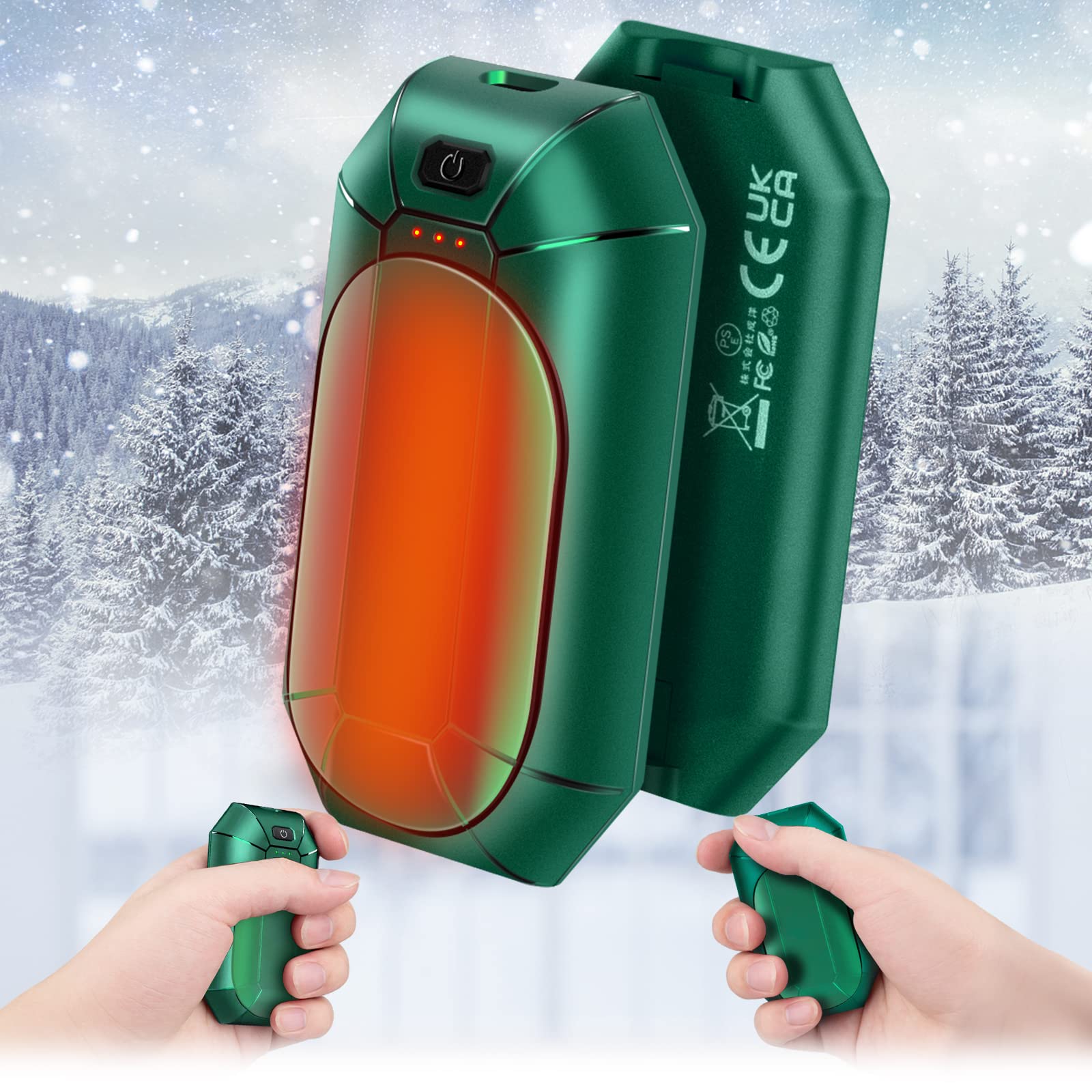 2-Pack Hand Warmers Rechargeable,Portable Electric Hand Warmers Reusable,2 In 1 Handwarmers,Outdoor/Indoor/Working/Studying/Camp