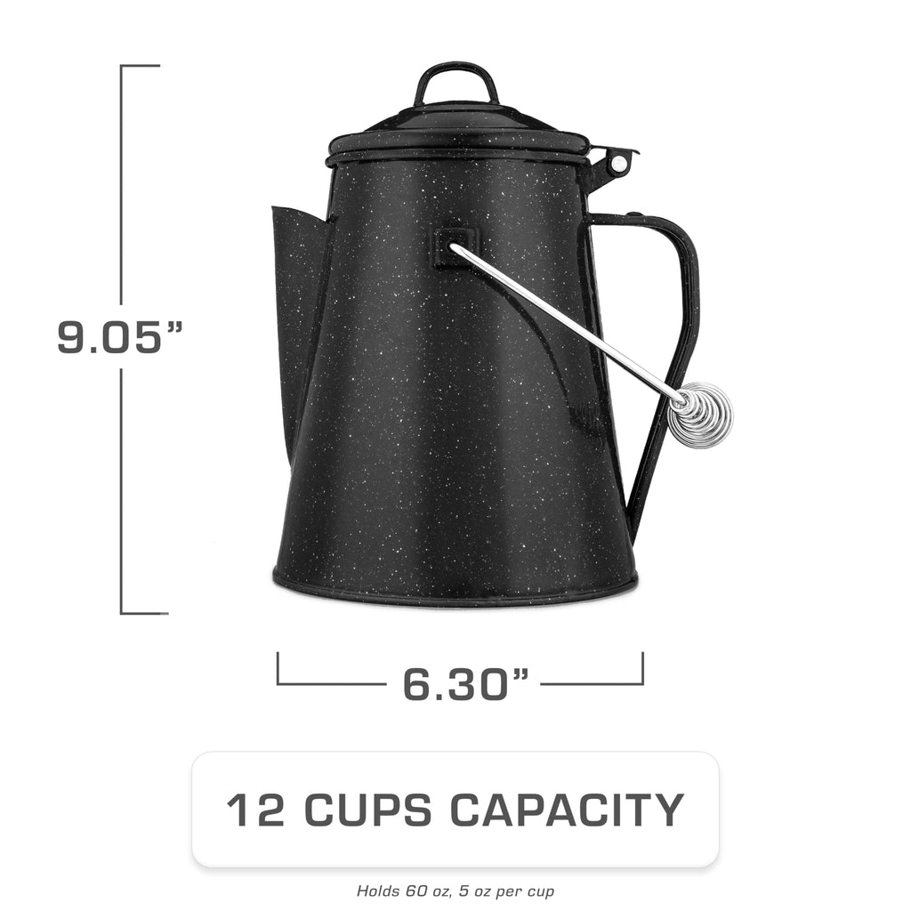 Coletti Classic Camping Kettle - Tea And Camp Kettle, No Aluminum Or Plastic, Ideal For Boiling Water (Black)