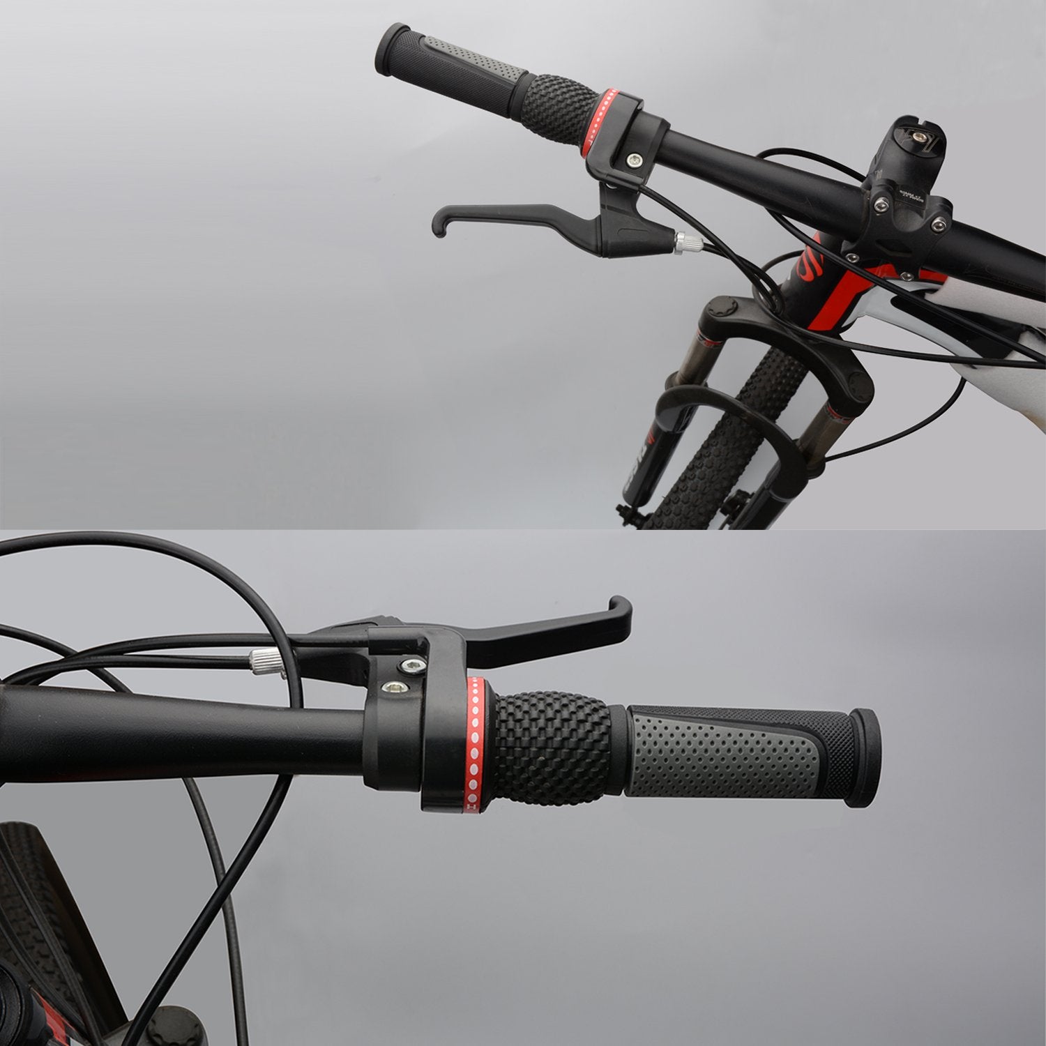 Topcabin 2X Short Mini Handlebar Bicycle Grips Fit Many Standard Bikes 90Mm Length (Black + Grey)