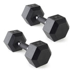 CAP Barbell 30 LB Rubber Coated Hex Dumbbell Hand Weight with Padded Grip - Pair | Comfort Grip