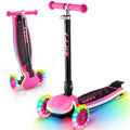 ZIFFY Kids Scooter for Boys & Girls LED Light-Up Wheels, 4 Adjustable Height Handlebars, and Lean-to-Steer Design with Anti-Slip