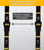 Double Circle Quick Adjust Numbered Straps For Gymnastic Rings - Carabiner System And Exercise Video Guide For Full Body Workout