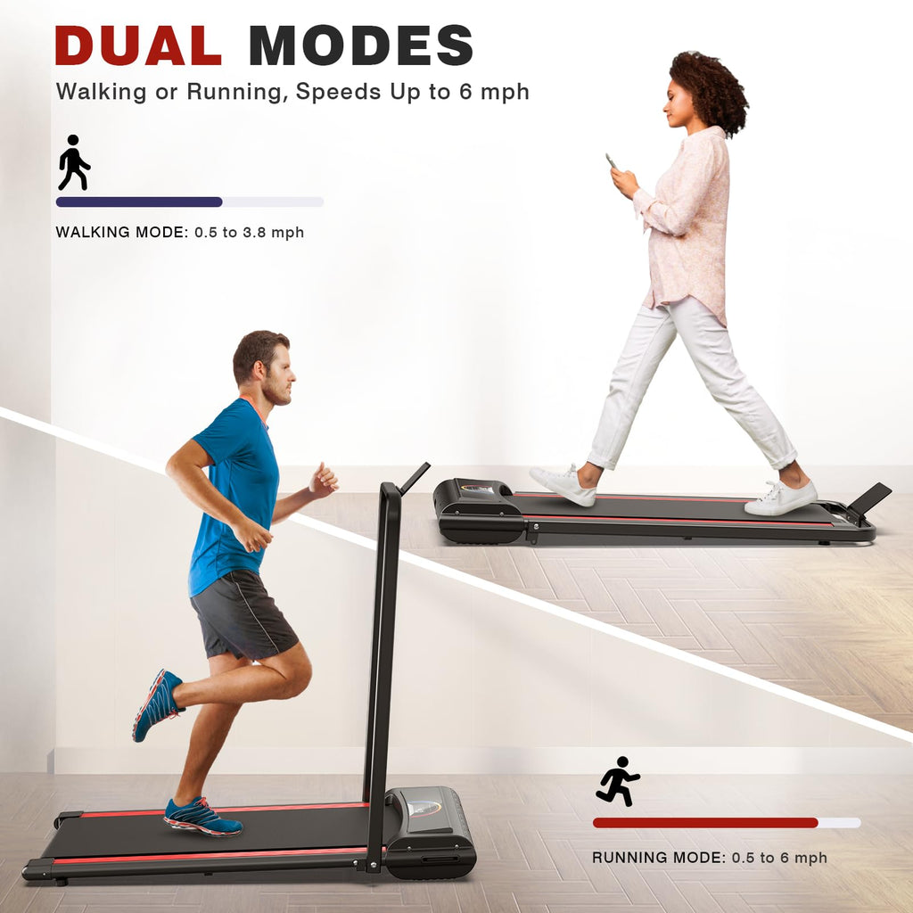 Walking Pad,Max 2.5 Hp Portable Under Desk Treadmill,265Lbs Capacity Installation-Free Small Treadmills For Home & Office,Remote