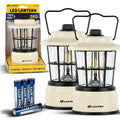 LUXPRO Retro LED Lantern - Battery-Powered Emergency Lantern - Water Resistant - Bright LED Lamp for Indoor & Outdoor Use - Use 