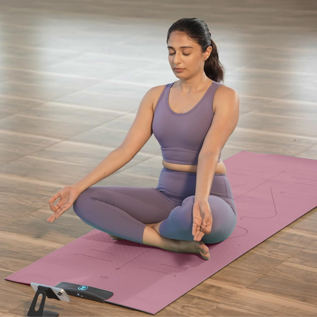 YogiFi Smart Mat Gen3 - beverage Red| AI Powered Yoga Mats For Home Workout | Lightweight Yoga Mats of 6mm | Real Time Tracking Exercise Mats For Men & Women