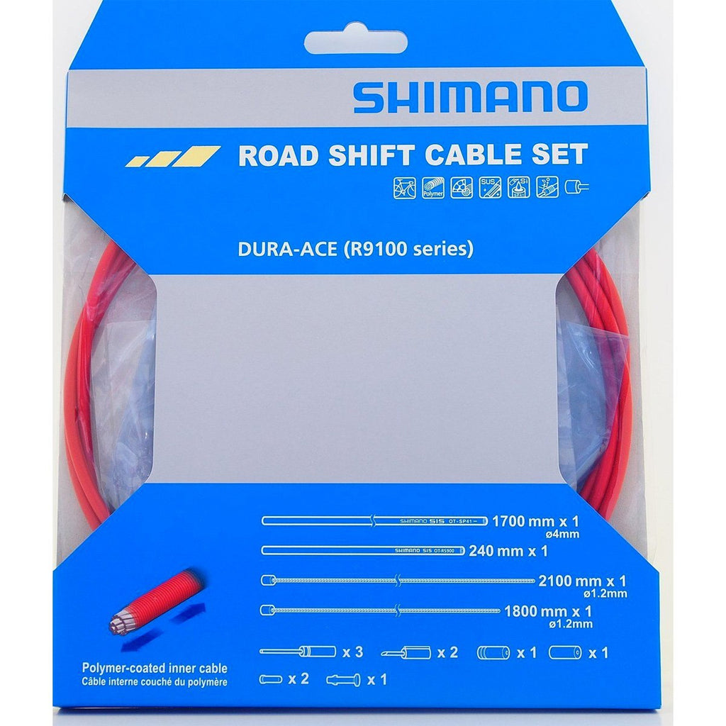 Shimano Dura-Ace R9100 Sp41 Polymer-Coated Derailleur Cable Set, Red