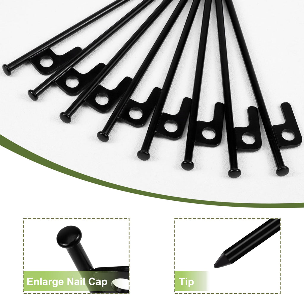 Rinvee 12 Pack Tent Stakes Heavy Duty Forged Steel Camping Stakes For Ground Outdoor Decorations Canopy
