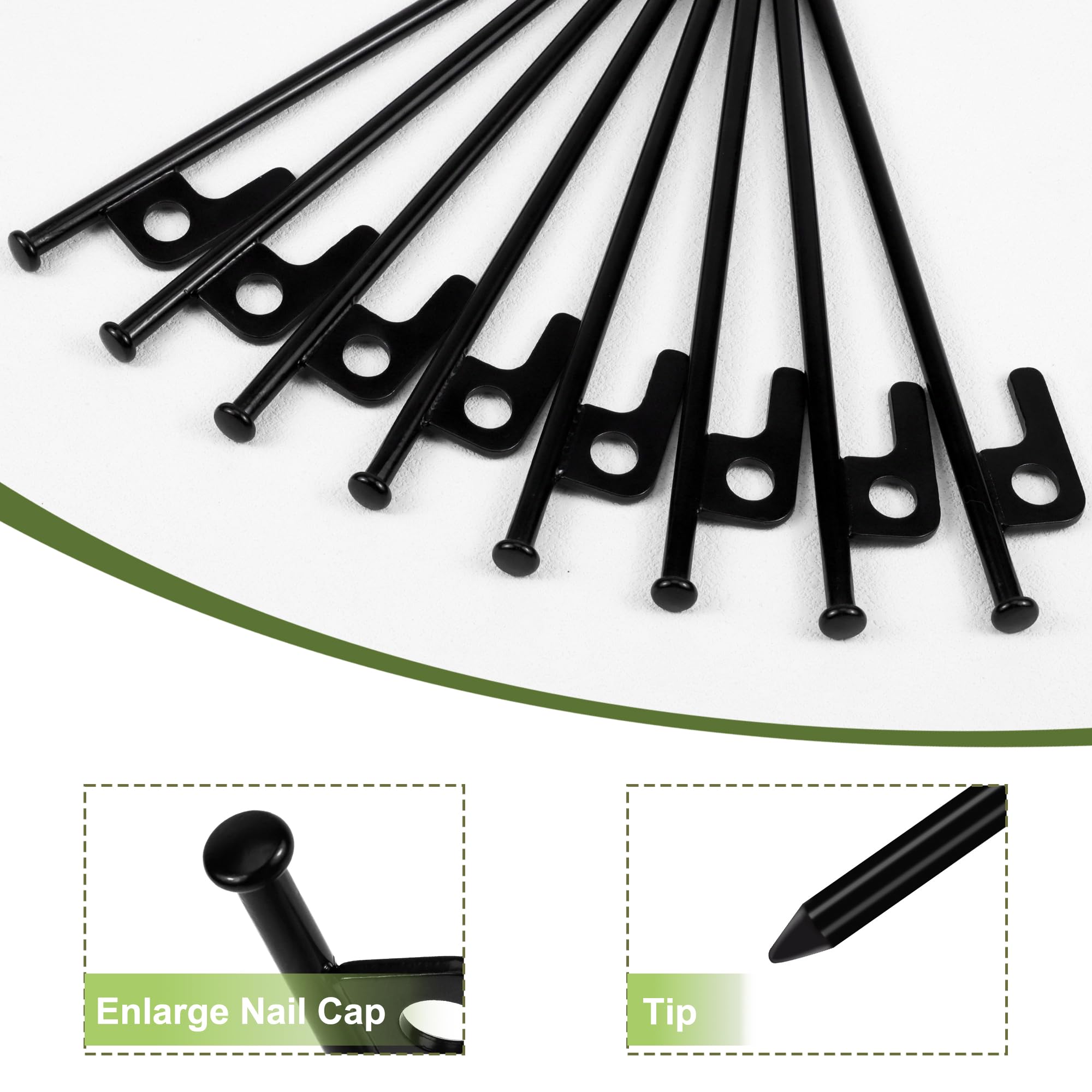 Rinvee 12 Pack Tent Stakes Heavy Duty Forged Steel Camping Stakes For Ground Outdoor Decorations Canopy