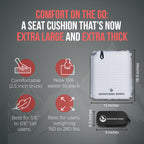 Whispering Winds Inflatable Seat Cushion - Comfortable Blow-Up Foam Pad For Airplane, Travel, Stadium, Camping & Car