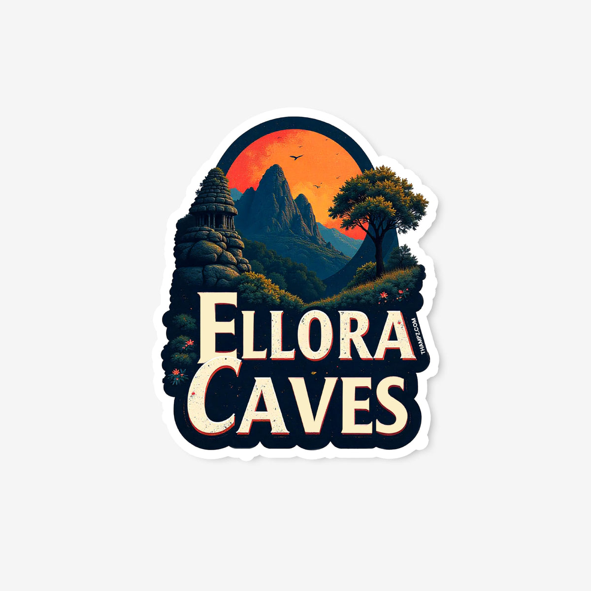 THAMPZ Ellora Caves  3D Embossed Flexible Fridge Magnet 0.5mm Decorative with Strong Hold | Refrigerator Magnet for Notes, Phot