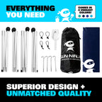 Sun Ninja Beach Tent Sun Shelter With Upf50+ Protection, Includes Sand Shovel, Ground Pegs And Stability Poles, Outdoor Pop Up B